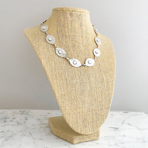 TAYA silver and crystal link necklace - 