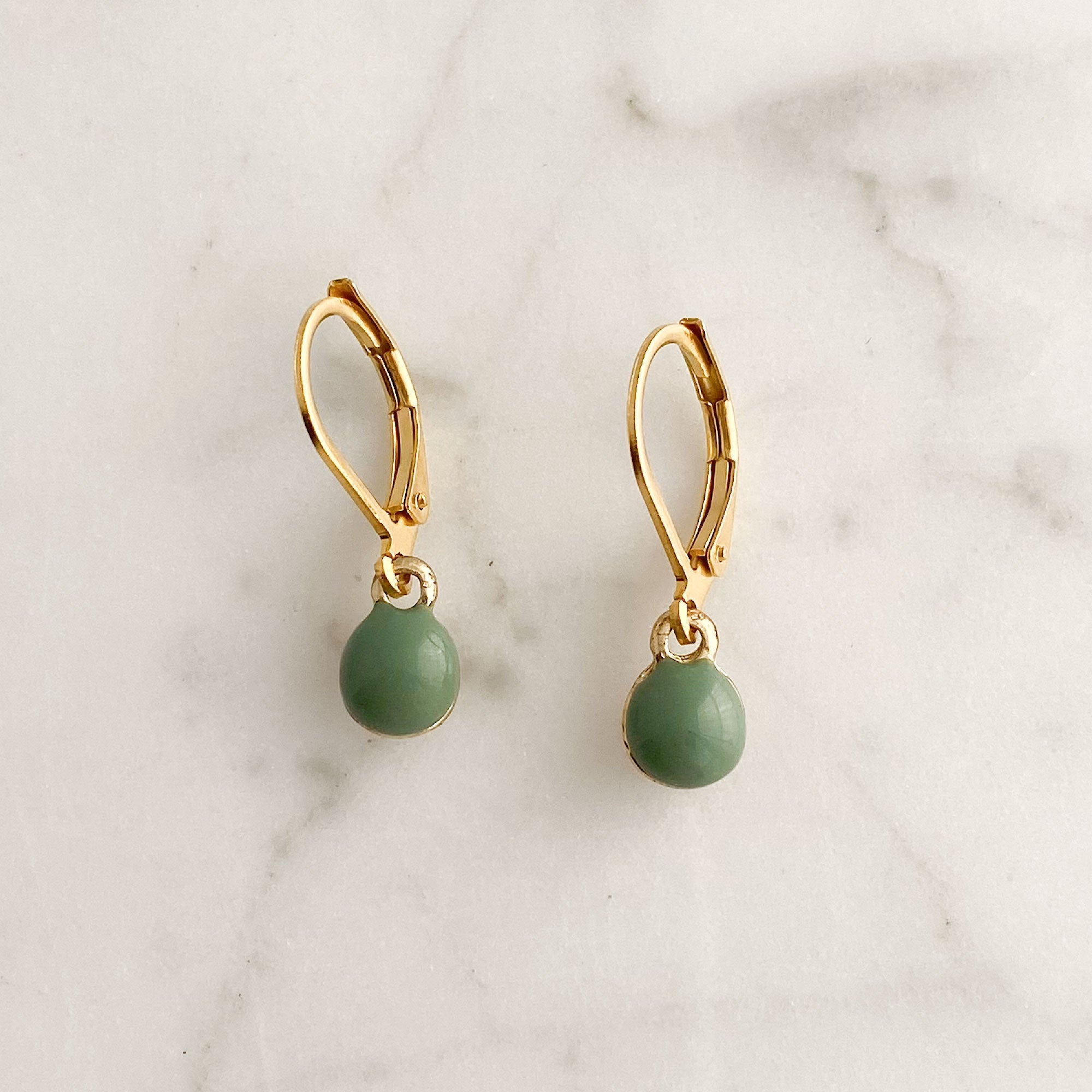 TAYLOR small sage green drop earrings TAYLOR small sage green drop earrings