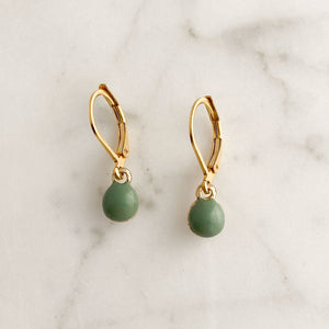 TAYLOR small sage green drop earrings - 