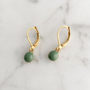 TAYLOR small sage green drop earrings - 