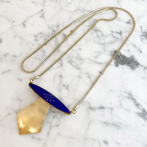 TESSA blue steampunk hardware necklace - 