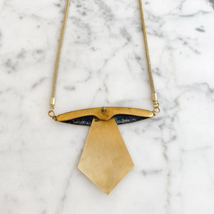 TESSA red steampunk hardware necklace - 