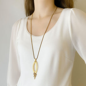 TILDA gold and rhinestone pendant necklace - 