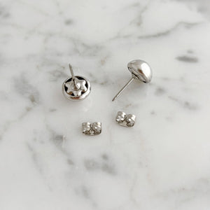 TOLLIVER vintage silver tone dome stud earrings - 