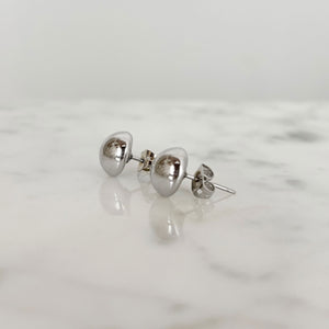 TOLLIVER vintage silver tone dome stud earrings - 