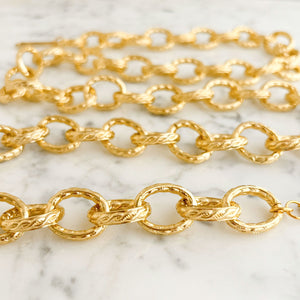 URSULA chunky lightweight gold textured chain belt/necklace - 