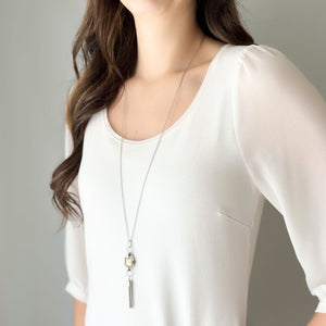 VALERIE vintage silver watch face pendant necklace - 