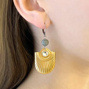 WILLOW Art Deco shield earrings - 