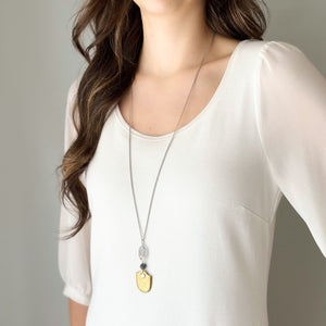 WILLOW Art Deco shield pendant necklace - 