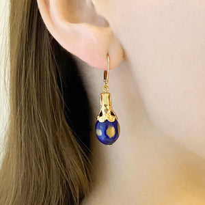 XENIA cobalt glass earrings - 