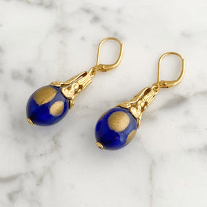 XENIA cobalt glass earrings - 