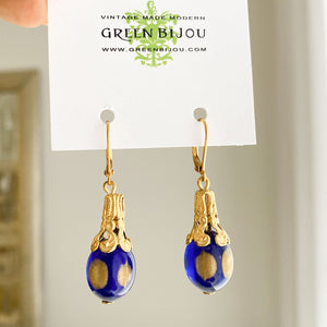 XENIA cobalt glass earrings - 