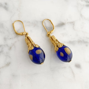 XENIA cobalt glass earrings - 