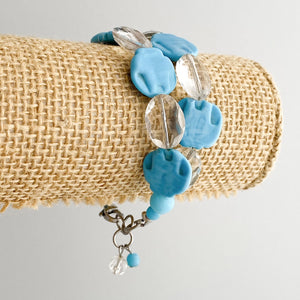 XIMENA vintage blue and crystal bracelet - 