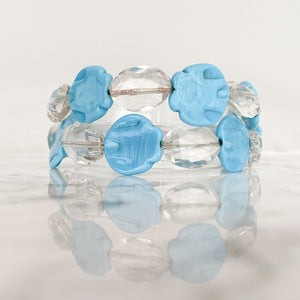 XIMENA vintage blue and crystal bracelet-GREEN BIJOU