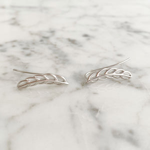 BANKS sterling silver leaf crawlers or earrings - 