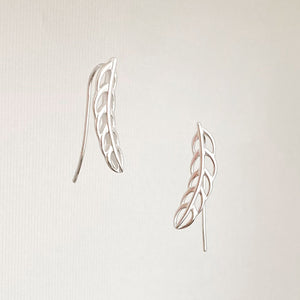 BANKS sterling silver leaf crawlers or earrings - 