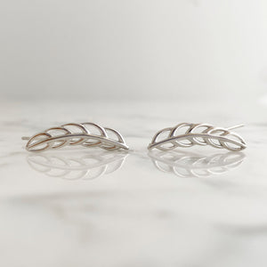 BANKS sterling silver leaf crawlers or earrings - 