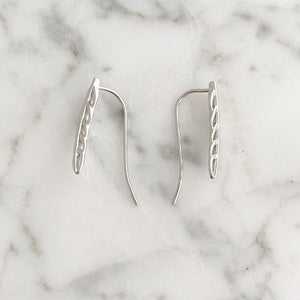 BANKS sterling silver leaf crawlers or earrings - 