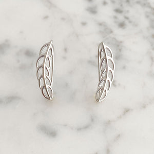 BANKS sterling silver leaf crawlers or earrings - 