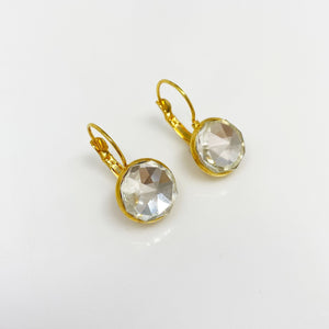 BENTON gold and crystal drop earrings - 