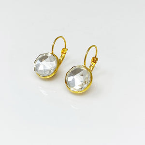 BENTON gold and crystal drop earrings - 