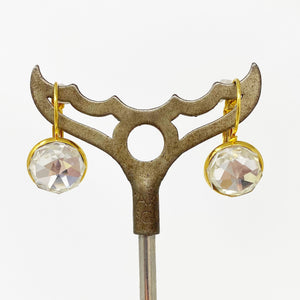 BENTON gold and crystal drop earrings - 