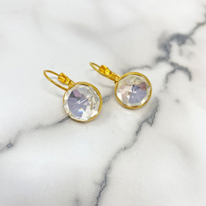 BENTON gold and crystal drop earrings - 