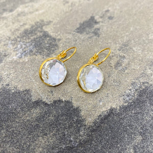 BENTON gold and crystal drop earrings - 