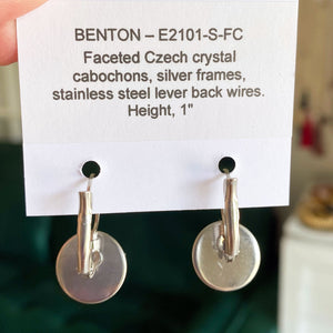 BENTON silver and crystal drop earrings - 