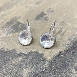 BENTON silver and crystal drop earrings - 