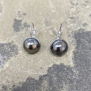 BENTON silver and hematite drop earrings - 