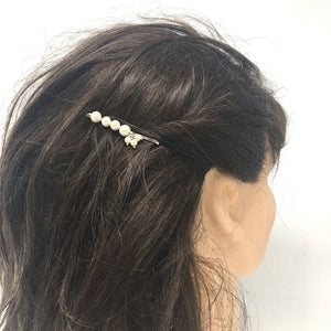 BOBBI vintage pearl silver hair pin - 