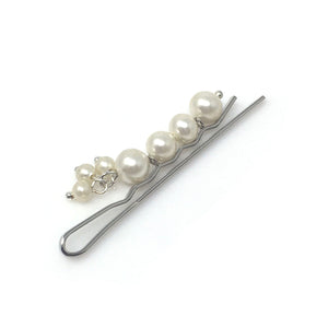 BOBBI vintage pearl silver hair pin-GREEN BIJOU