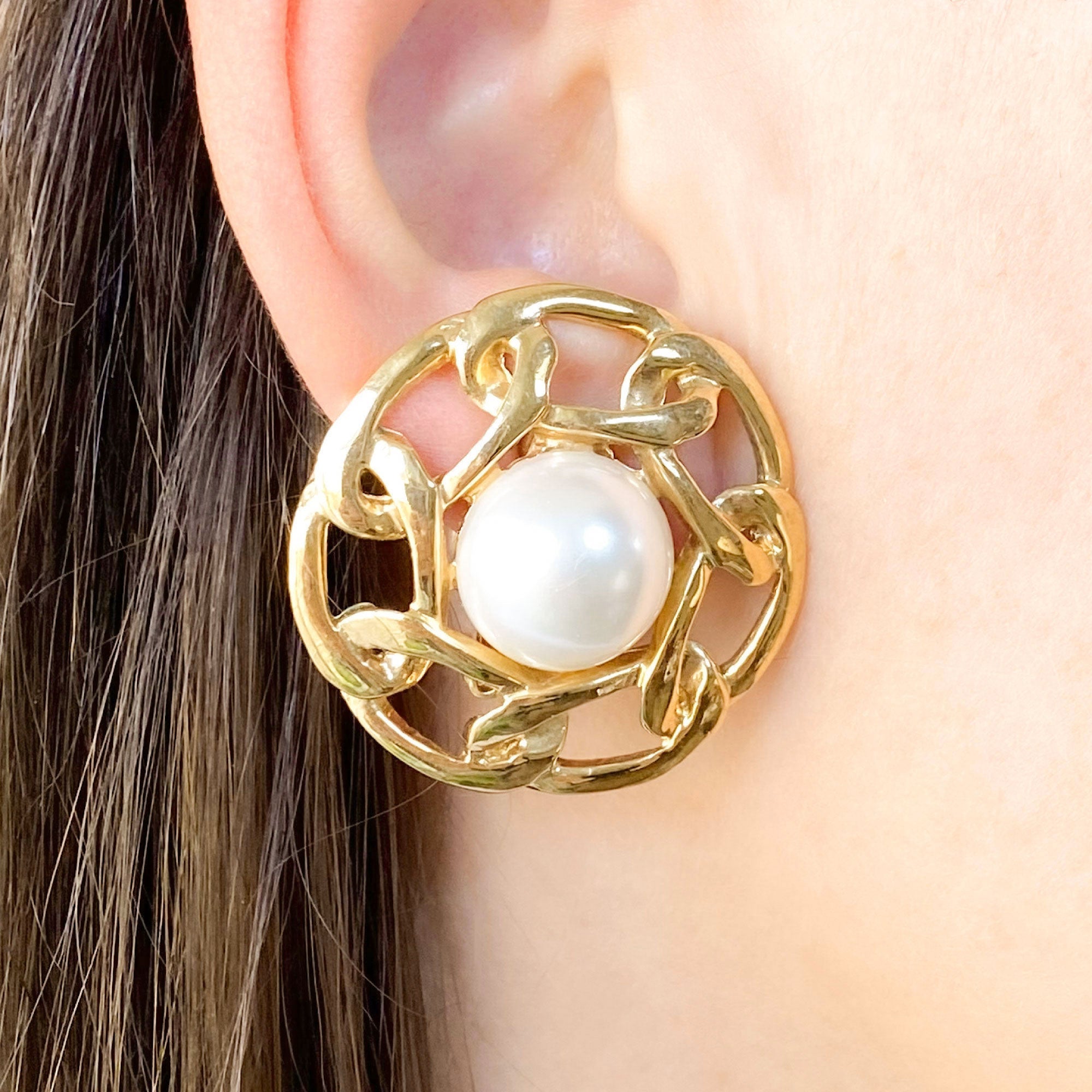 BUTLER gold chain clip earrings