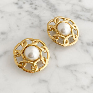 BUTLER gold chain clip earrings - 