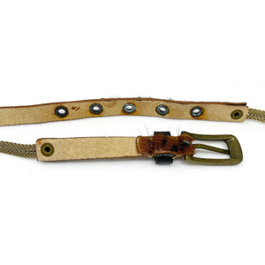CAELYN vintage fur trim mesh belt - 