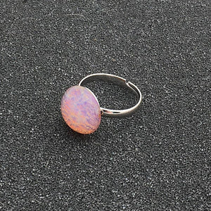 CHARLES silver opal pink ring - 