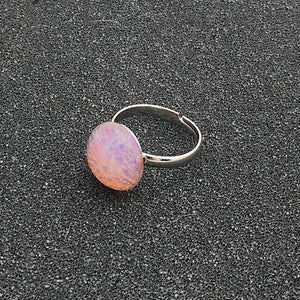 CHARLES silver opal pink ring - 