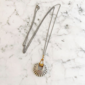 DANGELA vintage crystal shell pendant necklace - 