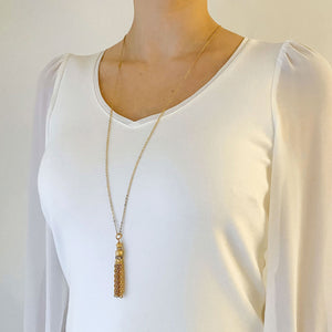 DANICA gold tassel necklace - 