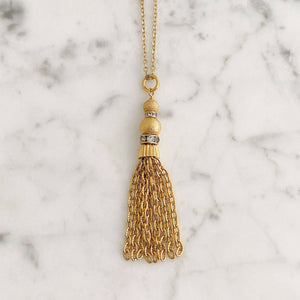 DANICA gold tassel necklace - 