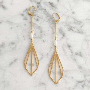 DANSON long 18kt gold plated earrings - 