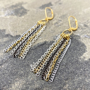 DEVON chain tassel earrings - 