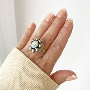 EDENA vintage beaded ab ring - 