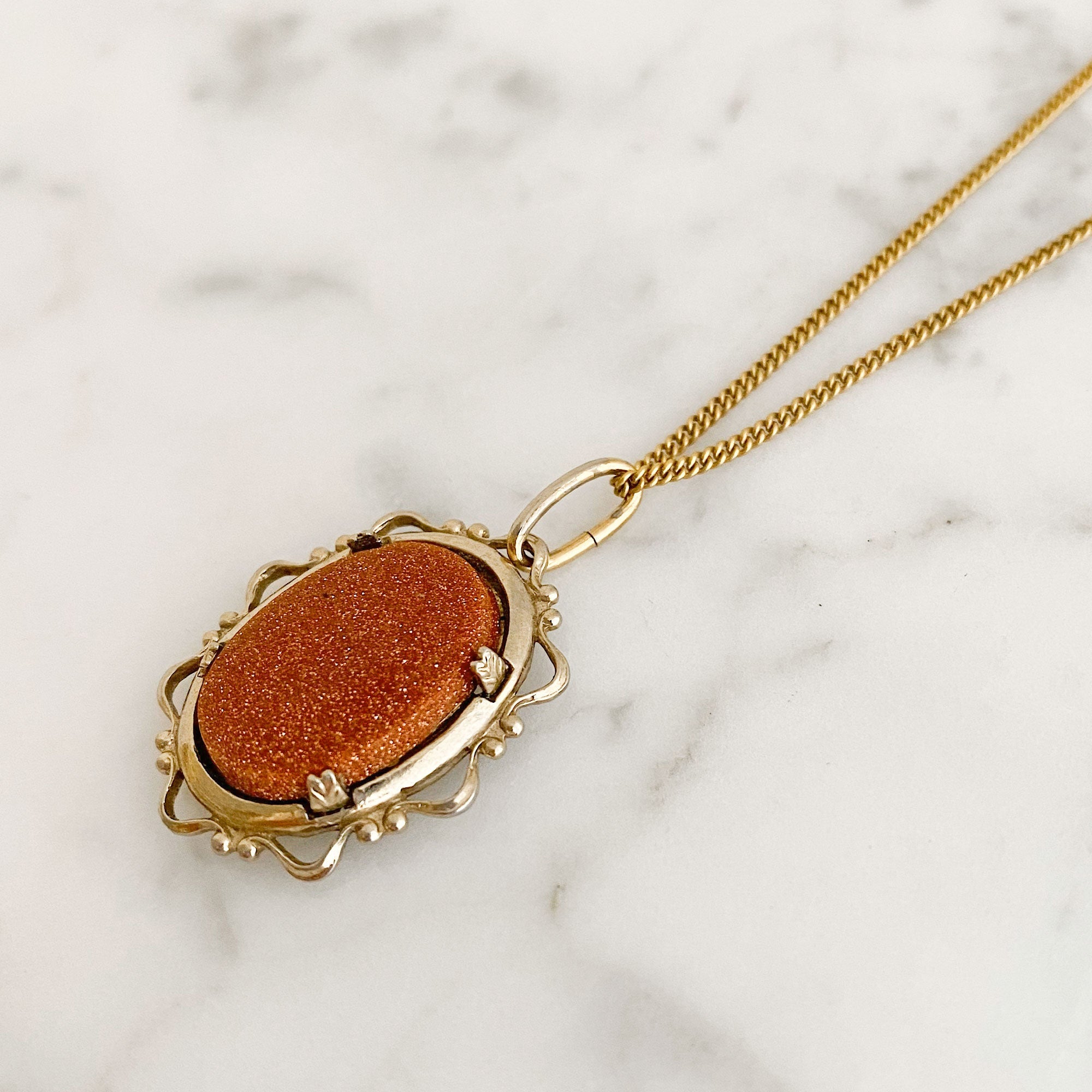 EMMA vintage sparkle pendant necklace - 