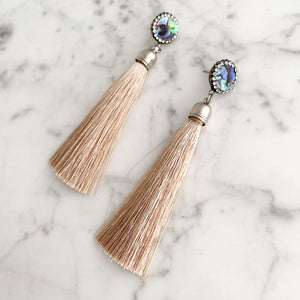 ESSIE champagne tassel stud earrings - 