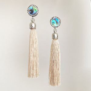 ESSIE champagne tassel stud earrings - 