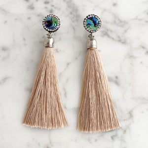 ESSIE champagne tassel stud earrings - 