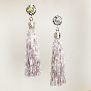 ESSIE grey tassel stud earrings - 